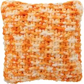 J-Line Cushion knitted polyester orange/white