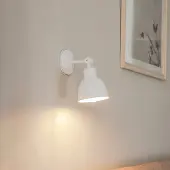 Euluna Wandlamp Emoti, dimbaar, wit / opaal, Woon-/ Eetkamer, metaal, Industrieel design, wandlamp