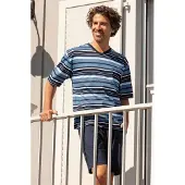 Hajo katoenen shortama blauwe strepen | Maat 60