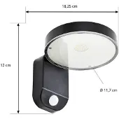 PRIOS Buitenverlichting , Tarlson, Zwart, Terras, Kunststof, Modern
