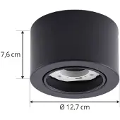 LINDBY Plafondlamp Jyla, dimbaar, zwart, Woon-/ Eetkamer, metaal, Modern, plafondlamp