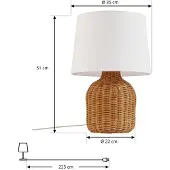 LINDBY Tafellampe , Lirenda, Hout, Woonkamer, Stof, Boho