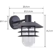 LINDBY Buitenverlichting , Meliora, dimbare, Zwart, Balkon, Metaal