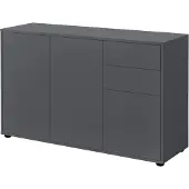 En.casa Commode Paarl druk en open 74x117x36 cm donkergrijs mat