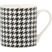 J-Line mok Pied-Poule - porselein - wit/zwart
