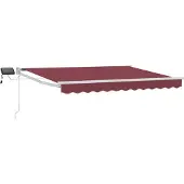 vidaXL Handbediende luifel met LED's Bordeauxrood en Wit 3 x 2 m