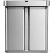 Simplehuman Prullenbak Rechthoekig Met Sensor Recycle Geborsteld Staal 34+24L