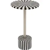 Atmosphera Créateur d'intérieur® Nema Marmeren Bijzettafel - Ø36xH59cm - Zwart/Wit
