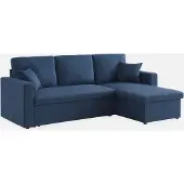 Sweeek Stoffen driezits slaapbank Blauw