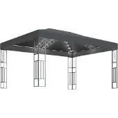 Syfax Prieel met LED-lichtslinger 3x4 m stof antracietkleurig