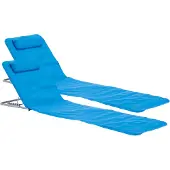En.casa Strandmat Cellorigo met rugleuning set van 2 blauw