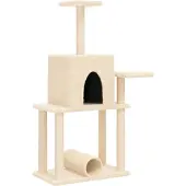 Syfax Kattenmeubel met sisal krabpalen 122 cm crèmekleurig