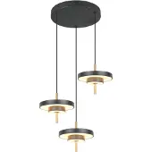 TRIO 3-lichts hanglamp Keaton rond zwart met goud