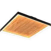 TRIO Design plafondlamp Kalea zwart met hout