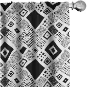 Abakuhaus Geometrisch – 2x75x245 cm Voorhangen – Zwart-Wit