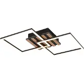 TRIO Moderne plafondlamp Zaro zwart 59,5cm