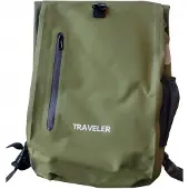 Traveler waterafstotend tarpaulin enkele fietstas rugzak - olijf - 21 liter