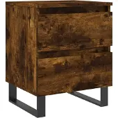 vidaXL Nachtkastje 40x35x50 cm bewerkt hout gerookt eikenkleurig