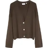 Comma Gebreid vest chocoladebruin