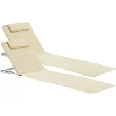 En.casa Strandmat Cellorigo met rugleuning set van 2 beige