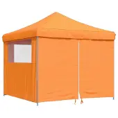 Syfax Partytent inklapbaar pop-up met 4 zijwanden oranje