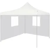 Syfax Partytent met 2 zijwanden inklapbaar 2x2 m staal wit