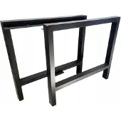 QLS 2x Tafelpoten, tafelonderstel, tuintafel, parktafel, stalen poten, zwart, PALERMO 9457
