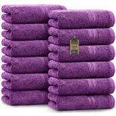 NatureMark Badstof gastendoekjes 12-pack 30x50cm, 100% katoen, paars