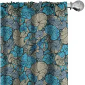 Abakuhaus Schelpen Gordijnen – 2x75x175 cm – Microvezel donkerblauw