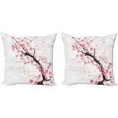 Abakuhaus Kersenbloesem Kussenhoes Set – 2x60x60 cm – Dubbelzijdig