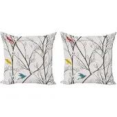Abakuhaus Kussenhoes Set 2x40x40 cm – Dubbelzijdig bedrukt – mosterdgeel
