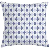 Abakuhaus Argyle Kussenhoes – Diagonale ruiten – Dubbelzijdig bedrukt 50x50 cm, Wit/Donkerblauw