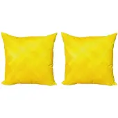 Abakuhaus Kussenhoes Set 2x50x50 – Geometrisch Diamant – Dubbelzijdig bedrukt – Geel Marigold