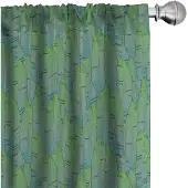 Abakuhaus – Botanische Voorhangen – Exotische palmblaadjes – 2x75x245 cm – varen groen
