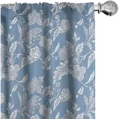 Abakuhaus Blauw-Wit voorhangen – 2x75x225 cm – microvezel – halfdonkerend