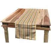 Abakuhaus Retro Tafelloper – 40x180 cm – Mosterdgeel Oranje Crème