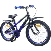 vidaXL Kinderfiets 18 Inch voor 5-7 jaar oud Blauw Zwart