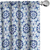 Abakuhaus Blauwe Mandala Gordijnen – 2x75x225 cm – Royal Marine