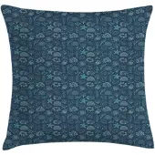 Abakuhaus kwal kussenhoes – marine monochroom – dubbelzijdig 50x50 cm – petrol