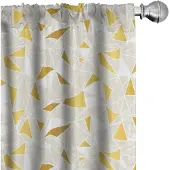 Abakuhaus polygonale gordijnen – 2x75x225 cm – microvezel – aardgeel eierkleur