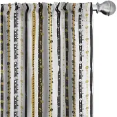 Abakuhaus Gestreepte gordijnen – 2x75x175 cm – microvezel – halfdonker zwart geel