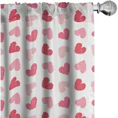 Abakuhaus Hartjes gordijnen – 2-delige set 75x245 cm – Blush pastelroze – microvezel
