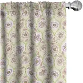Abakuhaus Bloemen gordijnen – 2x75x245 cm – mikrofaser – creme
