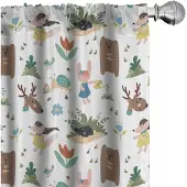 Abakuhaus Gordijnen – Vrolijk bos-cartoon – 2x75x175 cm – Veelkleurig