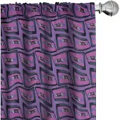 Abakuhaus – Retro gordijnen 2x75x225 cm – microvezel – fuchsia en blauwviolet