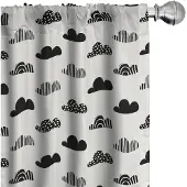 Abakuhaus Wolken Gordijnen – 2x75x175 cm – Microvezel – Halverduistering – Koksgrauwe Off White