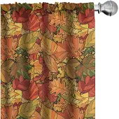 Abakuhaus Herfstgordijnen – Bladeren Doodle – 2x75x225 cm – microvezel