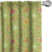 Abakuhaus Libelle – Gordijnen 2x75x245 cm – Microvezel – Groen/Roze