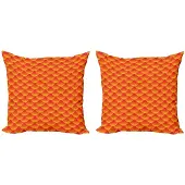 Abakuhaus – Verbrand oranje kussenhoesenset 2x40x40 cm – Dubbelzijdig bedrukt