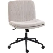 HOMCOM -bureaustoel - Chenille (100% polyester) - 62x67x93cm - Beige